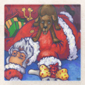 Dessous-de-verre En Verre Peinture de Noël (Devant)