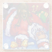 Dessous-de-verre En Verre Peinture de Noël (Dos)