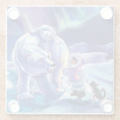 Dessous-de-verre En Verre Peinture de pots polaires (Dos)