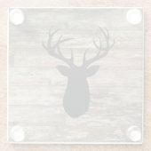 Dessous-de-verre En Verre Peinture en bois Antler style rustique (Dos)