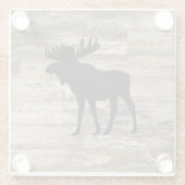 Dessous-de-verre En Verre Peinture en bois d'orignal style rustique (Dos)