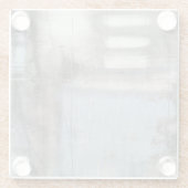 Dessous-de-verre En Verre Peinture grise et bleue abstraite (Dos)