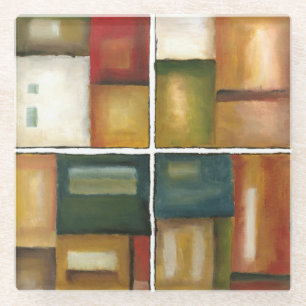 Dessous-de-verre En Verre Peinture lambrissée par quatre par Jennifer