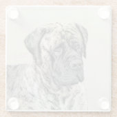 Dessous-de-verre En Verre Peinture mastiff anglaise (Brindle) - Dog Art (Dos)