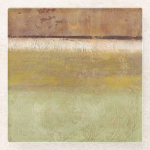 Dessous-de-verre En Verre Peinture moderne dans des tons de la terre par le