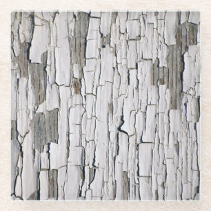 Dessous-de-verre En Verre Peinture Peeling vintage : Mur blanc esthétique