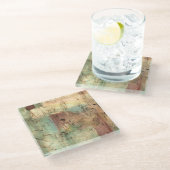 Dessous-de-verre En Verre Peinture sur la Terre avec surface fissurée (Incliné)