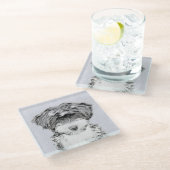 Dessous-de-verre En Verre Peinture Tibétaine Terrier - Cute Original Chien A (Incliné)