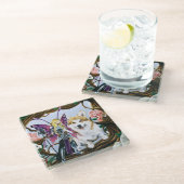 Dessous-de-verre En Verre Pembroke Welsh Corgi et Fairy (Incliné)