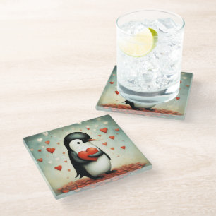 Dessous-de-verre En Verre Penguin Love 1