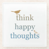 Dessous-de-verre En Verre Penser Bonne Pensée Oiseaux (Devant)