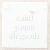 Dessous-de-verre En Verre Penser Bonne Pensée Oiseaux (Dos)