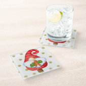 Dessous-de-verre En Verre Père Noël Gnome (Incliné)