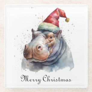 Dessous-de-verre En Verre Père Noël Little Hippo, coutume