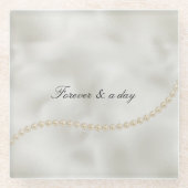 Dessous-de-verre En Verre Perles Luxe Blanc Mariage (Devant)
