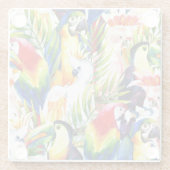 Dessous-de-verre En Verre Perroquets et palmettes (Dos)