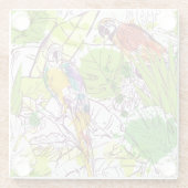 Dessous-de-verre En Verre Perroquets tropicaux (Dos)