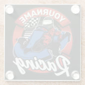 Dessous-de-verre En Verre Personalized Go Kart (Dos)