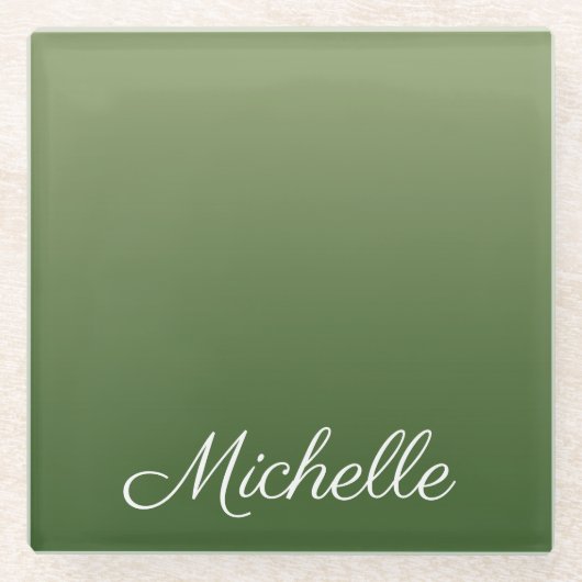 Dessous-de-verre En Verre Personalized green (Devant)