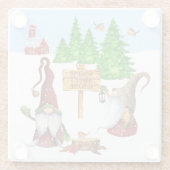 Dessous-de-verre En Verre Personnalisable Accueil Sweet Home Gnome Winter Sc (Dos)