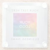 Dessous-de-verre En Verre Personnalisé Ajouter le logo ici Modèle Silver Loo (Dos)