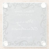 Dessous-de-verre En Verre Personnaliser Noël Black Scroll Vin Verre (Dos)