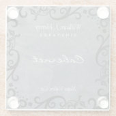 Dessous-de-verre En Verre Personnaliser Slate Et Vin À Défilement Noir (Dos)