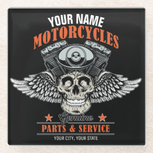 Dessous-de-verre En Verre Personnalized Biker Flying