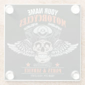 Dessous-de-verre En Verre Personnalized Biker Flying (Dos)