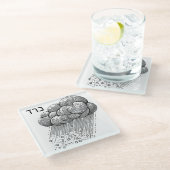 Dessous-de-verre En Verre Peste de grêle pour Seder (Incliné)