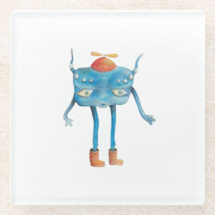 Dessous-de-verre En Verre Petit Alien Pi