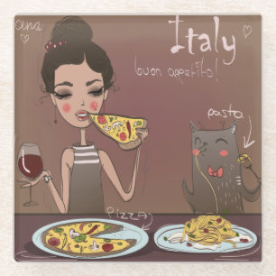 Dessous-de-verre En Verre Petit-déjeuner italien