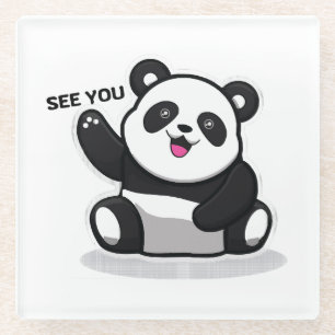 Dessous-de-verre En Verre petit panda mignon