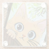 Dessous-de-verre En Verre Petit Peekaboo Kitten (Dos)