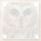 Dessous-de-verre En Verre Petite Chouette blanche de Vache du Nord (Dos)