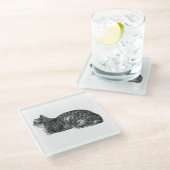 Dessous-de-verre En Verre Petite pause, Pointe Tabby (Incliné)