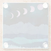 Dessous-de-verre En Verre Phases de lune rose Paysage (Dos)
