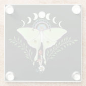 Dessous-de-verre En Verre Phases Luna Moth Moon Noir (Dos)