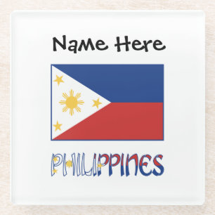 Dessous-de-verre En Verre Philippines et drapeau philippin personnalisés