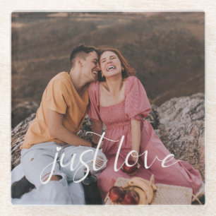 Dessous-de-verre En Verre Photo de couple Just Love Script
