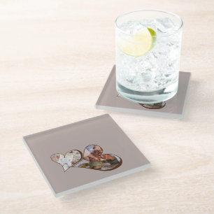 Dessous-de-verre En Verre Photo de famille en collage tendance