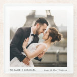 Dessous-de-verre En Verre Photo de mariage moderne élégante personnalisée<br><div class="desc">Dessous de verre photo moderne Elégant personnalisé mariage</div>