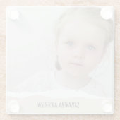 Dessous-de-verre En Verre Photo et Perosnalized Text pink (Dos)