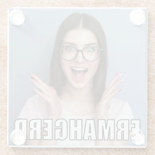 Dessous-de-verre En Verre Photo personnalisée Funny Ermahgerd Style de mème (Dos)