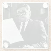 Dessous-de-verre En Verre Photographie de Ronald Reagan (Dos)