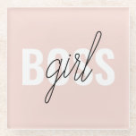 Dessous-de-verre En Verre Phrase de la fille rose Pastel moderne<br><div class="desc">Phrase de la fille rose Pastel moderne</div>