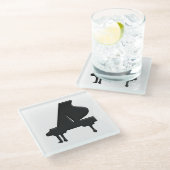 Dessous-de-verre En Verre Piano à queue noir (Incliné)