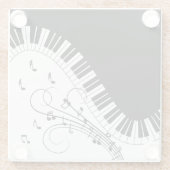 Dessous-de-verre En Verre Piano Keyboard Music Design (Dos)
