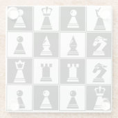 Dessous-de-verre En Verre Pièces d'échecs (Dos)