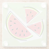 Dessous-de-verre En Verre Pièces vertes de pastèque (Dos)